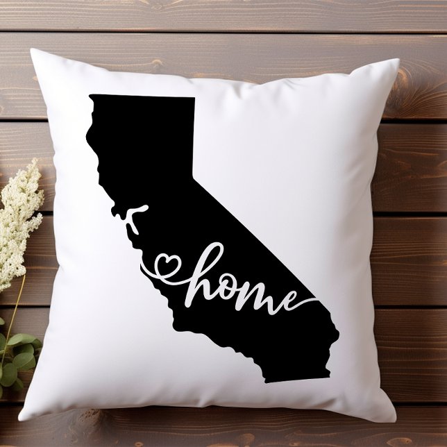 Home State Outline Heart California  Throw Pillow (Creator Uploaded)