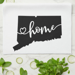 Home State Outline Heart Connecticut Kitchen Towel