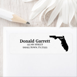 Home State Outline Heart Florida Address Label