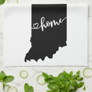 Home State Outline Heart Indiana Kitchen Towel