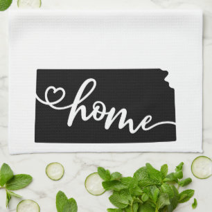 Home State Outline Heart Kansas Kitchen Towel