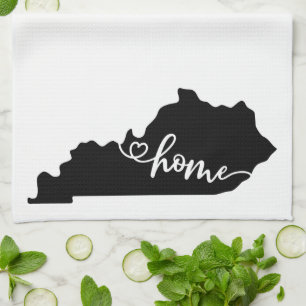Home State Outline Heart Kentucky Kitchen Towel