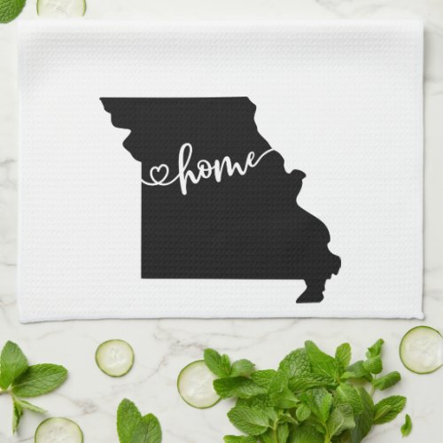 Home State Outline Heart Missouri Kitchen Towel