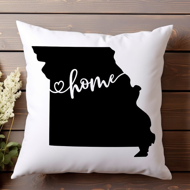 Home State Outline Heart Missouri  Throw Pillow (Creator Uploaded)