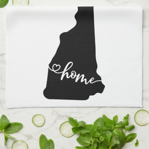 Home State Outline Heart New Hampshire Kitchen Towel
