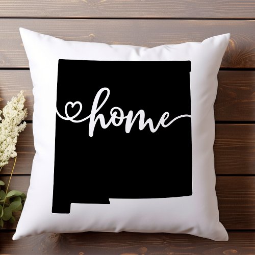 Home State Outline Heart New Mexico Throw Pillow