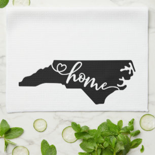 Home State Outline Heart North Carolina Kitchen Towel