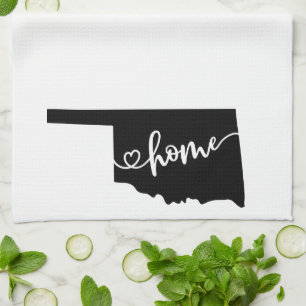 Home State Outline Heart Oklahoma Kitchen Towel
