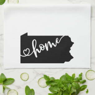 Home State Outline Heart Pennsylvania Kitchen Towel