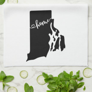 Home State Outline Heart Rhode Island Kitchen Towel