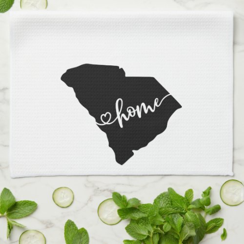 Home State Outline Heart South Carolina Kitchen Towel