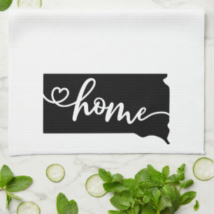 Home State Outline Heart South Dakota Kitchen Towel