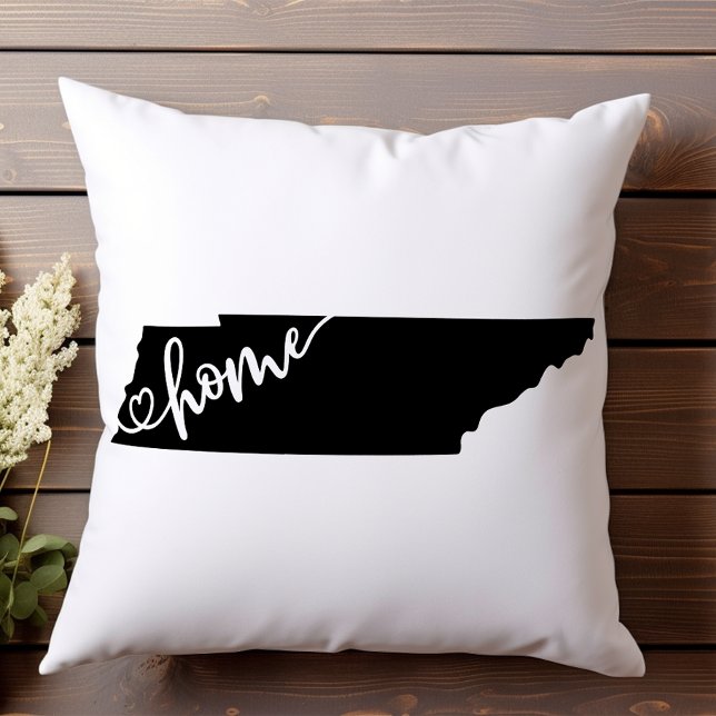 Home State Outline Heart Tennessee  Throw Pillow (Creator Uploaded)
