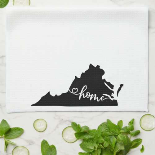 Home State Outline Heart Virginia Kitchen Towel