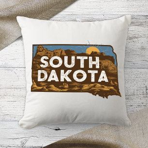 Home State Retro Color South Dakota Throw Pillow