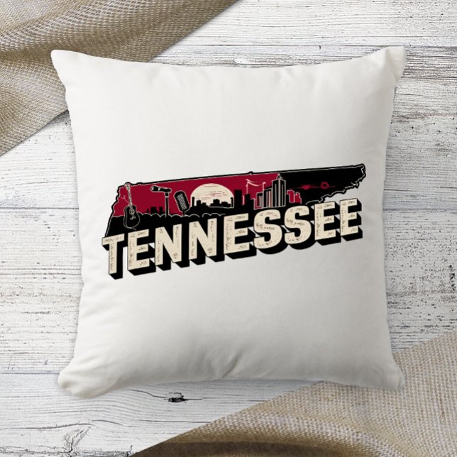 Home State Retro Color Tennessee  Throw Pillow (Creator Uploaded)