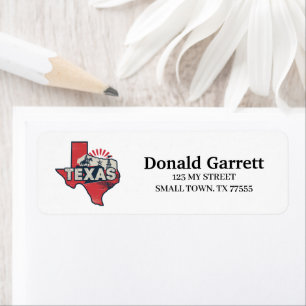 Home State Texas Retro Color Address Label