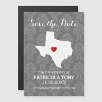 Home State Wedding Save the Date Texas
