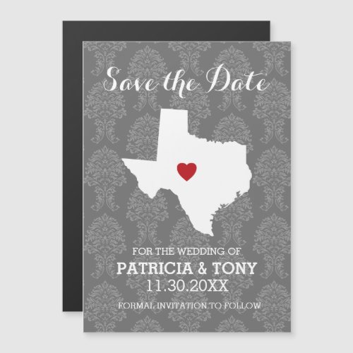 Home State Wedding Save the Date Texas Magnetic Invitation