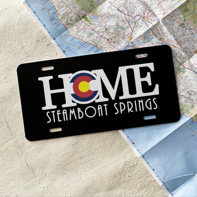 HOME Steamboat Springs License Plate (In Situ)