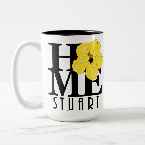 HOME Stuart Florida Yellow Hibiscus 15oz Two_Tone Coffee Mug