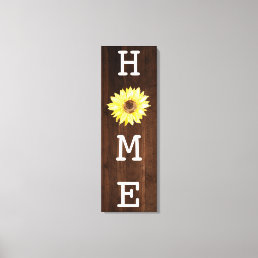 Home Sunflower Rustic Wood Farmhouse Canvas Print