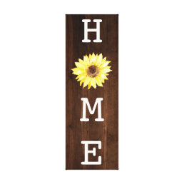 Home Sunflower Rustic Wood Farmhouse Canvas Print