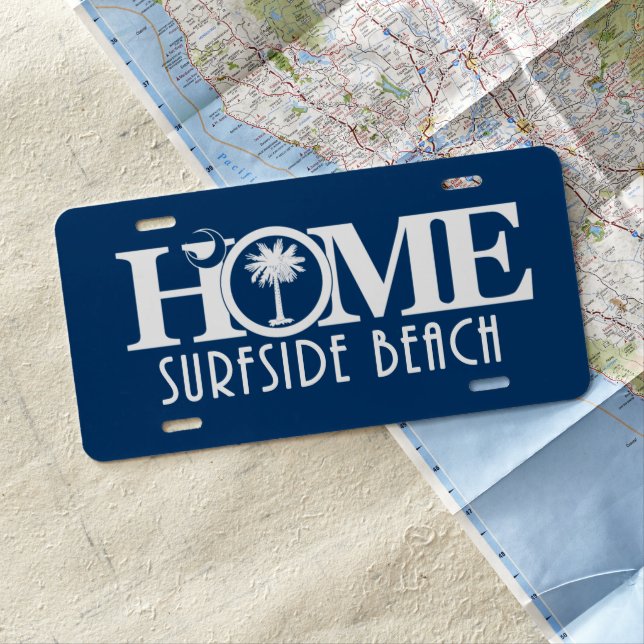 HOME Surfside Beach License Plate (In Situ)