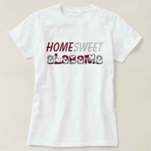 Home Sweet Alabama Cute State Flag Hearts T-Shirt