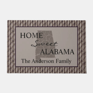 Home Sweet Alabama Faux Weave Doormat