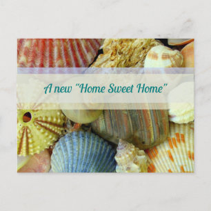 Home Sweet Beach Home Seashell Moving Postcard