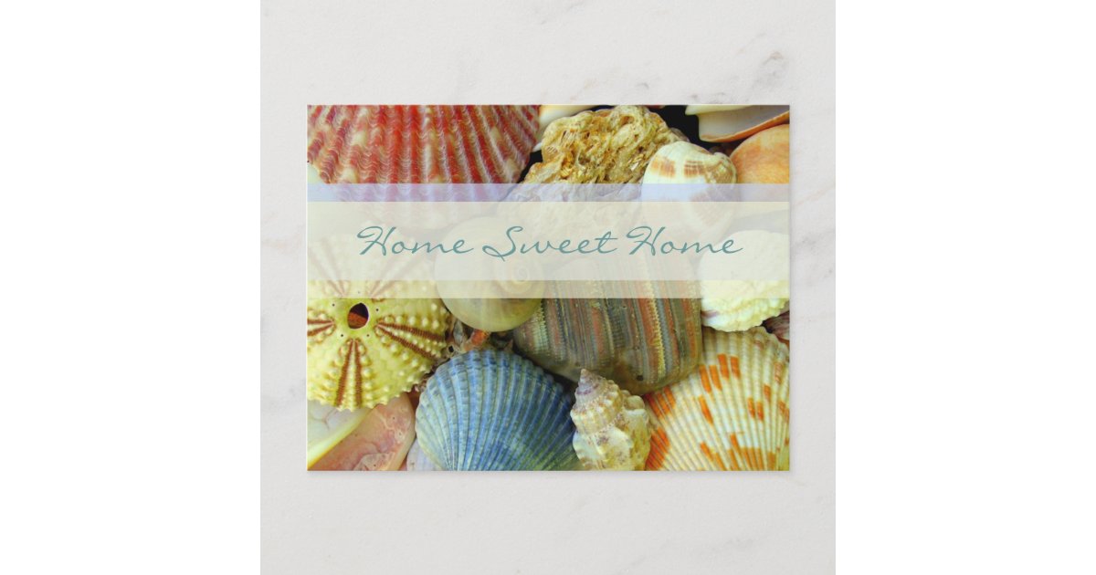 Home Sweet Beach Home Seashell Moving Postcard Zazzle