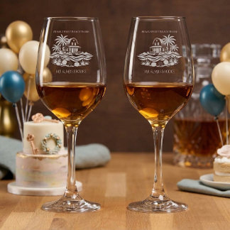 Home Sweet Beach Home Vibes Mr & Mrs Housewarming Wine Glass