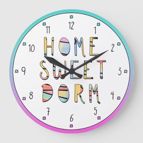 Home Sweet Dorm Large Clock