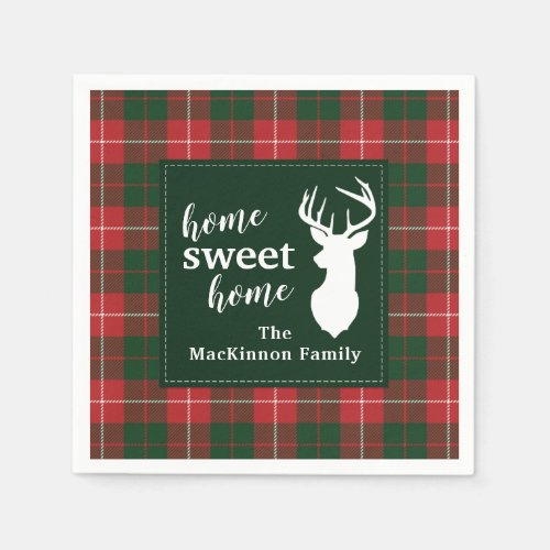 Home Sweet Family Christmas Tartan MacKinnon Napkins