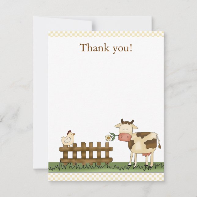 Home Sweet Farm Cow Thank you Card 4.25 x 5.5 (Front)