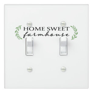 Home Sweet Farmhouse Green Botanical Leaves Light Switch Cover