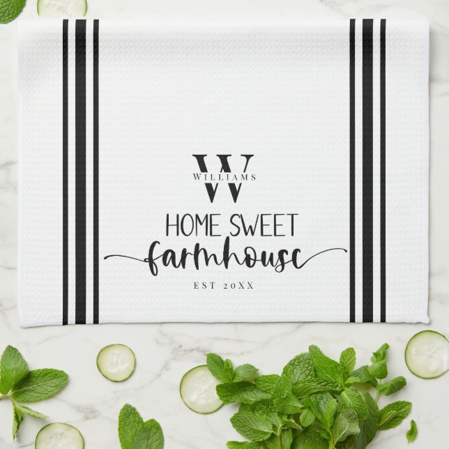 Home Sweet Farmhouse Modern Country Elegance Kitchen Towel (Folded)