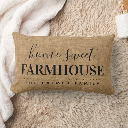 Home Sweet Farmhouse Monogram Throw Pillow