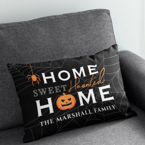 Home Sweet Haunted Home Personalized Halloween Accent Pillow