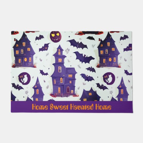 Home Sweet Haunted Home Personalized Halloween Doormat