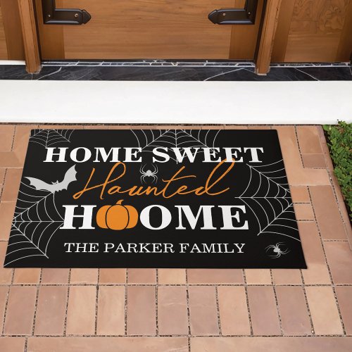 Home Sweet Haunted Home Personalized Halloween  Doormat