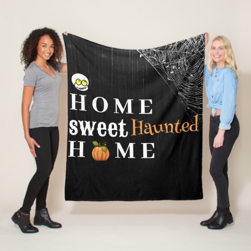 Home Sweet Haunted Home Personalized Halloween Fleece Blanket