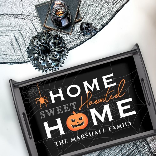 Home Sweet Haunted Home Personalized Halloween Serving Tray