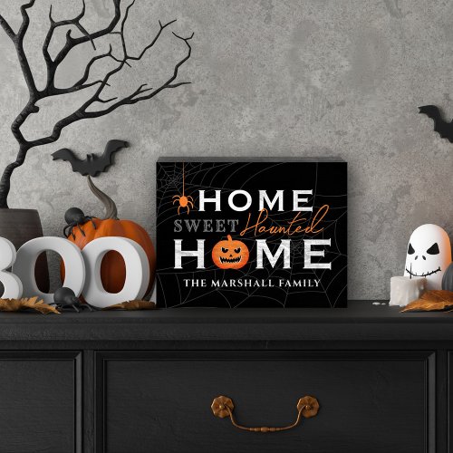Home Sweet Haunted Home Personalized Halloween Wooden Box Sign