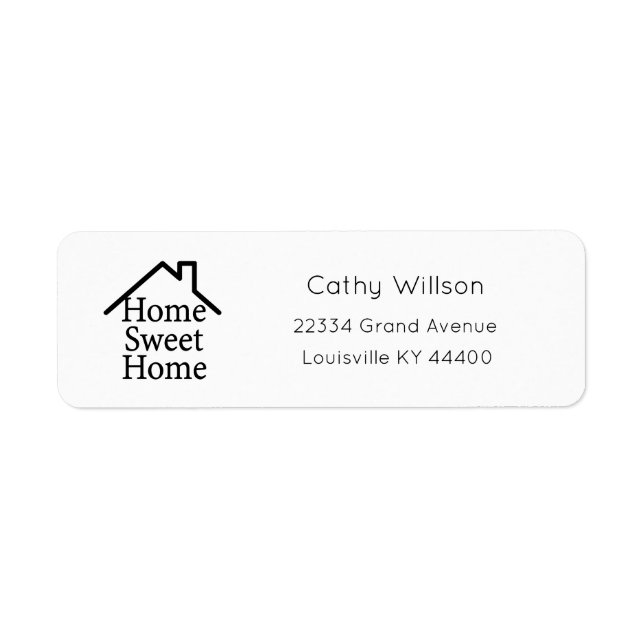 Home Sweet Home Address Labels, Housewarming  Label (Front)