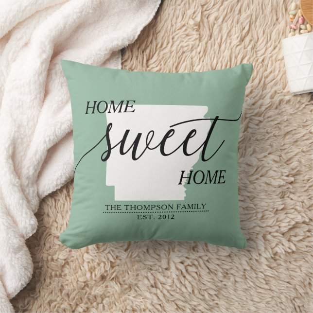 Home Sweet Home Arizona State Family Name Throw Pillow (Blanket)