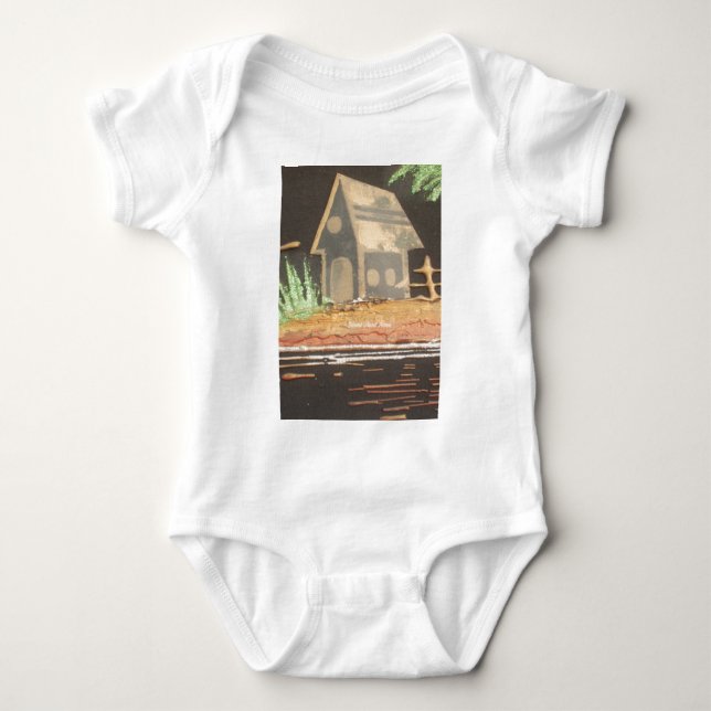 Home Sweet Home Art Print Baby Bodysuit (Front)