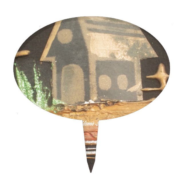 Home Sweet Home Art Print Cake Topper (Front)