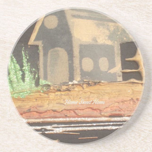 Home Sweet Home Art Print Drink Coaster (Front)